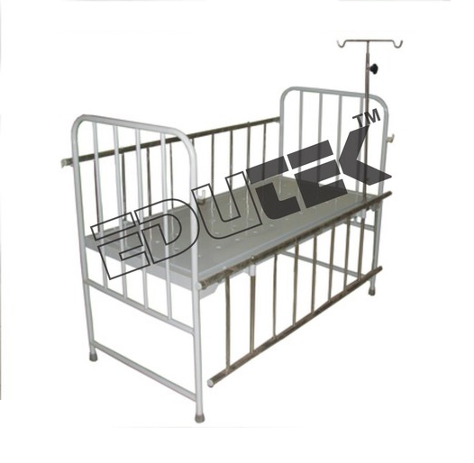 Pediatric Bed - Durable Plastic Frame, 30x60 Inches , Adjustable Height And Safety Rails