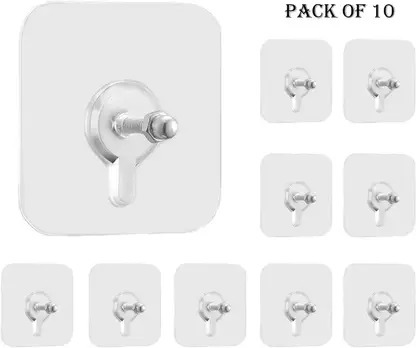 Wall Hooks With Out Drill - Color: White
