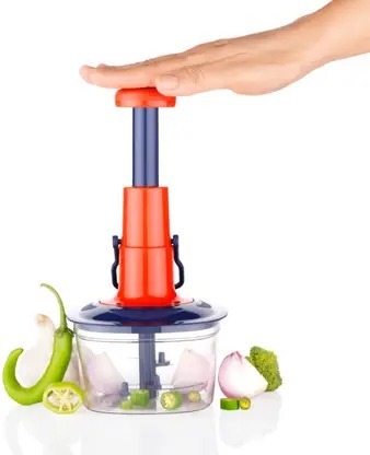 650 Ml Hand Push Chopper 3 Blade - Color: Multicolor