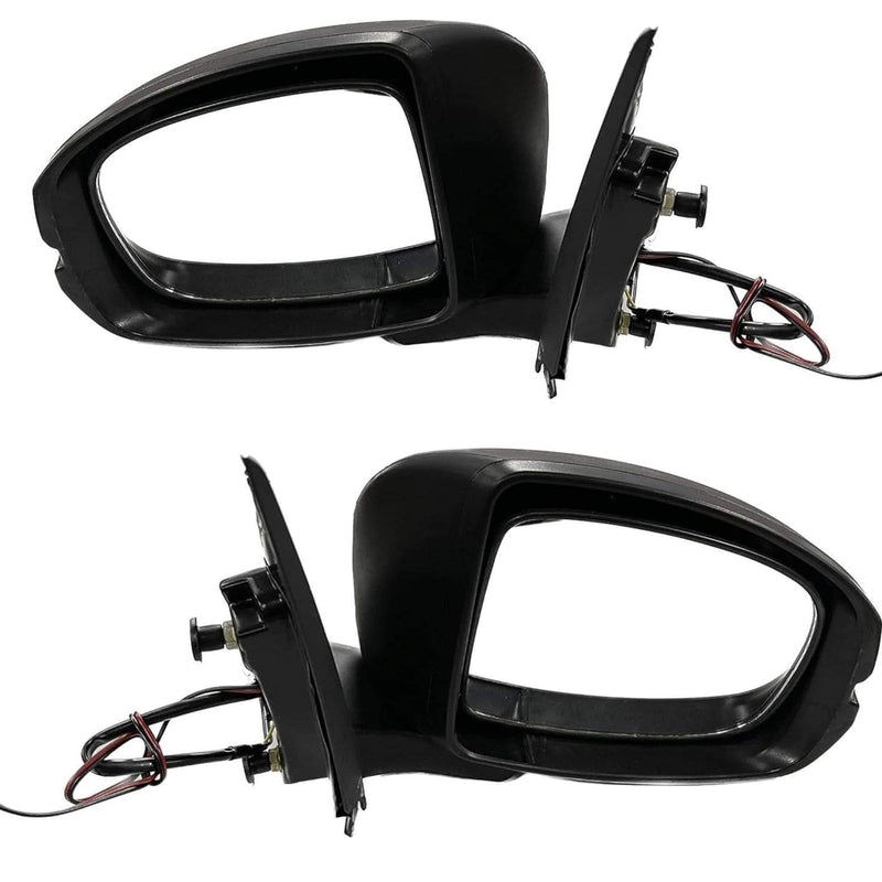 K D Side/Door Mirror for Honda Amaze 2018 Motor Plus Indicator Manual Fold (Black) WITH COUPLER