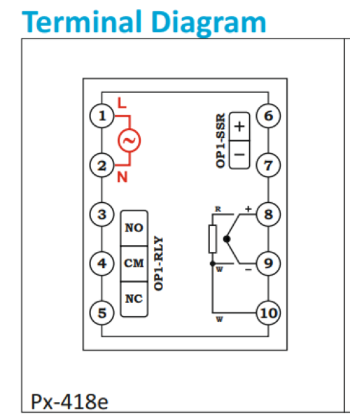 Px-418e Digital Temperature Controller - Color: Black