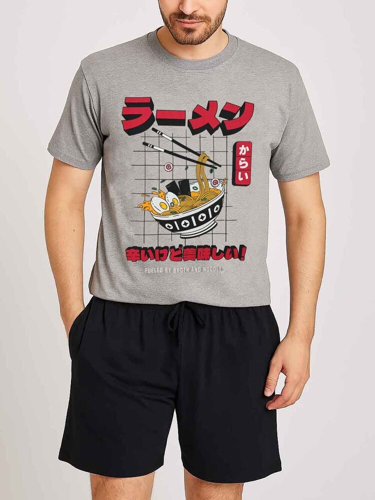 Mens Printed Shorty Set