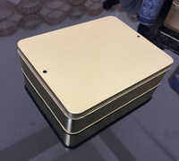 Golden Rectangular Tin Box - Color: Silver