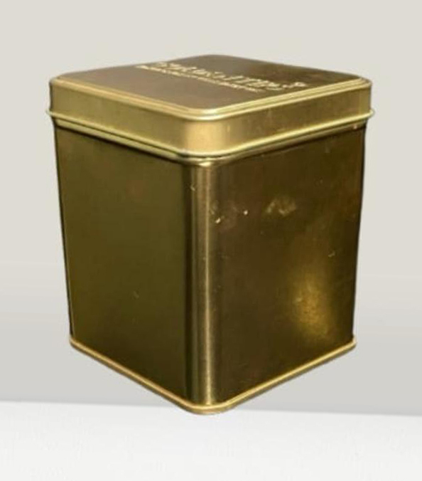 1Kg Square Tin Box - Color: Golden