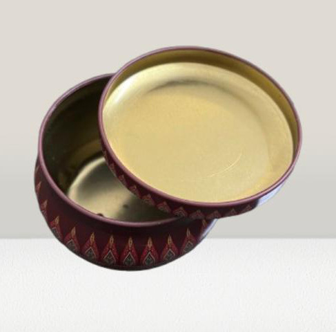 0.5 Kg Matka Shaped Tin Box - Color: Multicolour