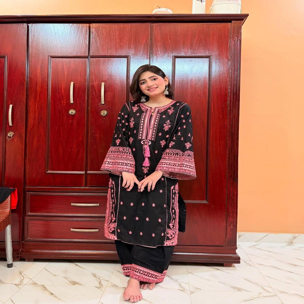 Black Heavy Work Long Suit - Design: Embroidered