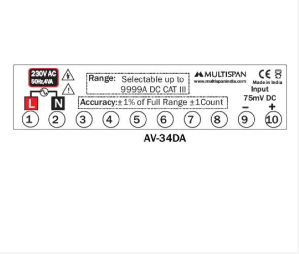 Dc Ampere Meter Av-34da - Color: Black