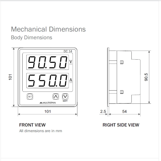 DC AMPERE AND VOLT METER DC-14