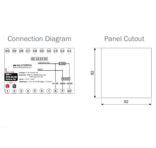 DC AMPERE AND VOLT METER DC-14