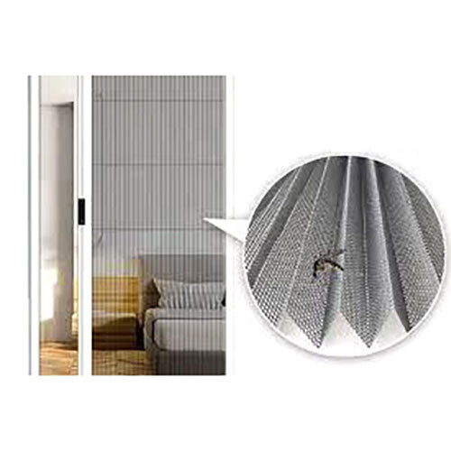 Ss Pleated Mesh Coated Pvc Windows - Color: Grey