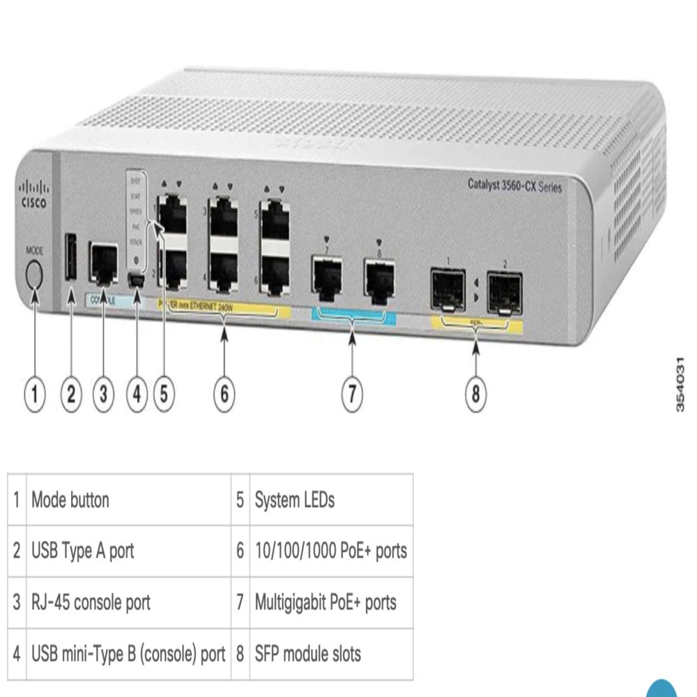 Cisco WS-C3560CG-8PC-S 8-Port Gigabit PoE Managed Switch