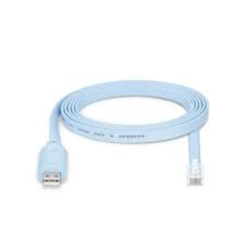 Rj45 Cisco Console Cable - Db9 To Rj45, 6 Ft Length, Blue Color, 192 Kb Buffer Size | Wired Connectivity, High Speed For Routers