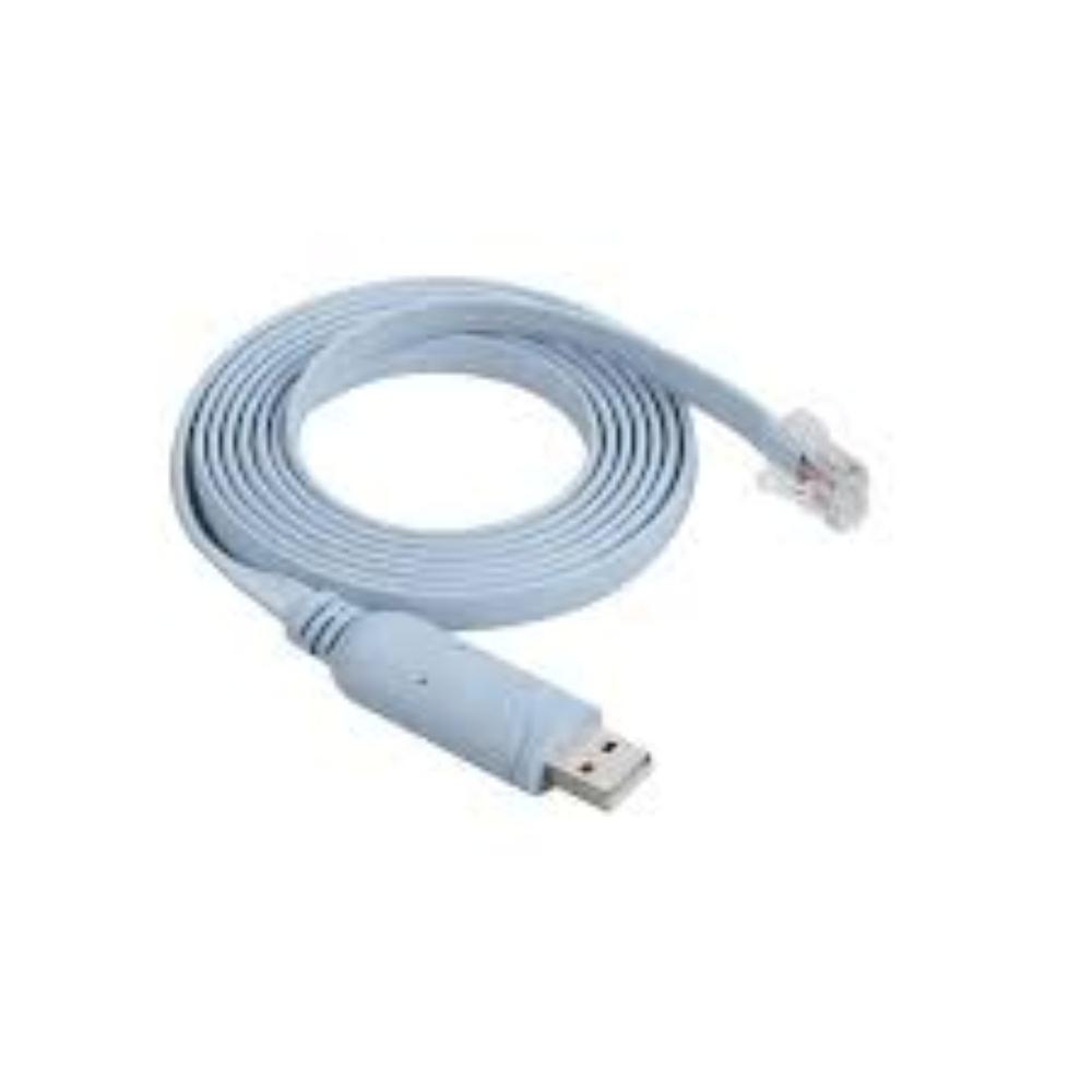 Rj45 Cisco Console Cable - Db9 To Rj45, 6 Ft Length, Blue Color, 192 Kb Buffer Size | Wired Connectivity, High Speed For Routers