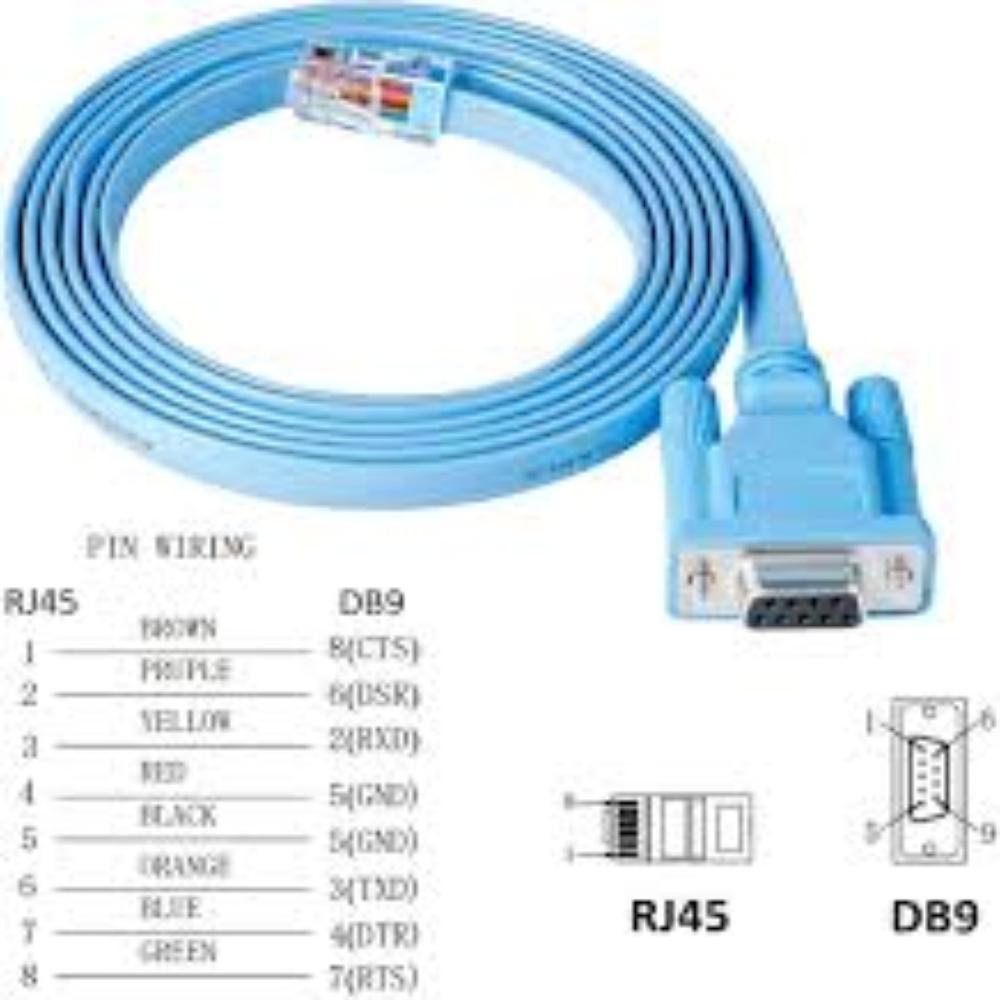 Db9 Serial To Rj45 Console Cable - Cable Length: 1.8 M (6 Ft) Meter (M)
