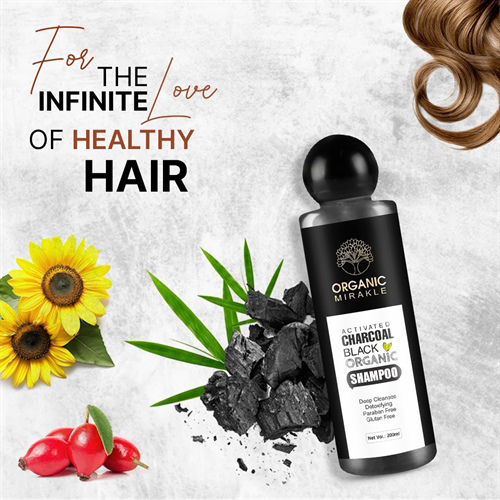 200Ml Organic Mirakle Charcoal Shampoo - Features: High Quality