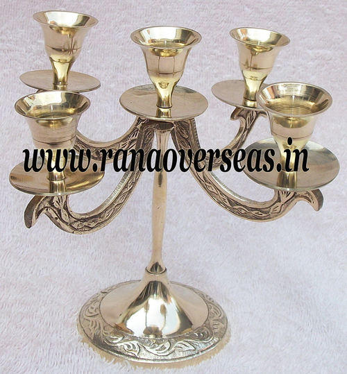 Golden Brass Candle Stand.