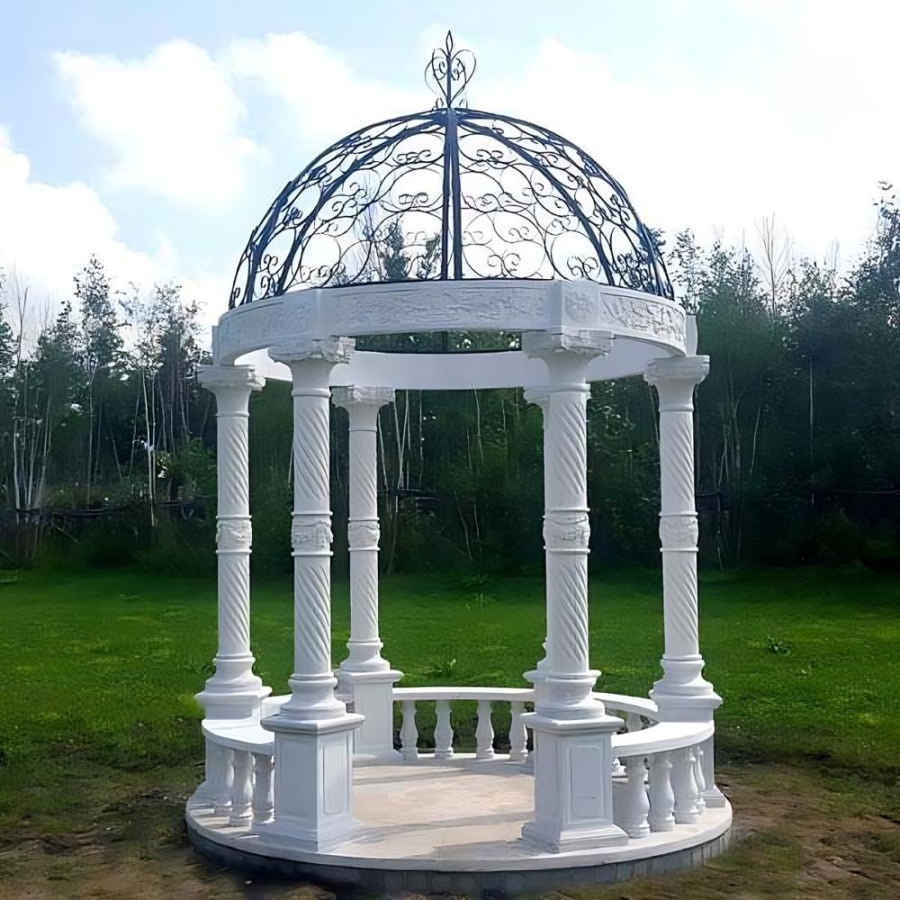 White Marble Gazebo For Outdoor