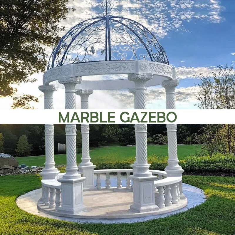 White Marble Gazebo For Outdoor