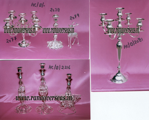 Polishing Silver Plated Candle Stands In Brass Metal