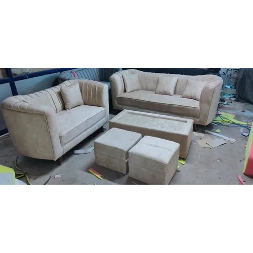7 Seater Sofa Set - High-quality Fabric, Includes Three-seater, Two-seater, Two Single Chairs | Modern Indian Style, Durable Indoor Furniture, Perfect For Family Gatherings