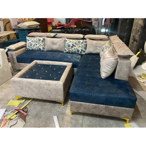 Living Room U Shape Sofa Set - Wood Material, Spacious Design For Up To 5 People, Modern Indian Style , Durable And Elegant