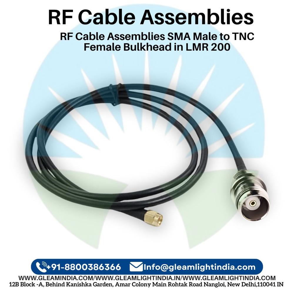 RF Cable Assemblies SMA Male to TNC Female Bulkhead in LMR 200