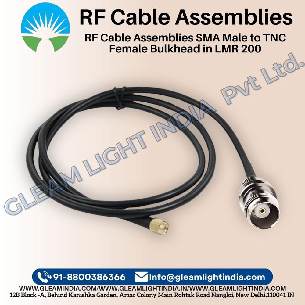 RF Cable Assemblies SMA Male to TNC Female Bulkhead in LMR 200