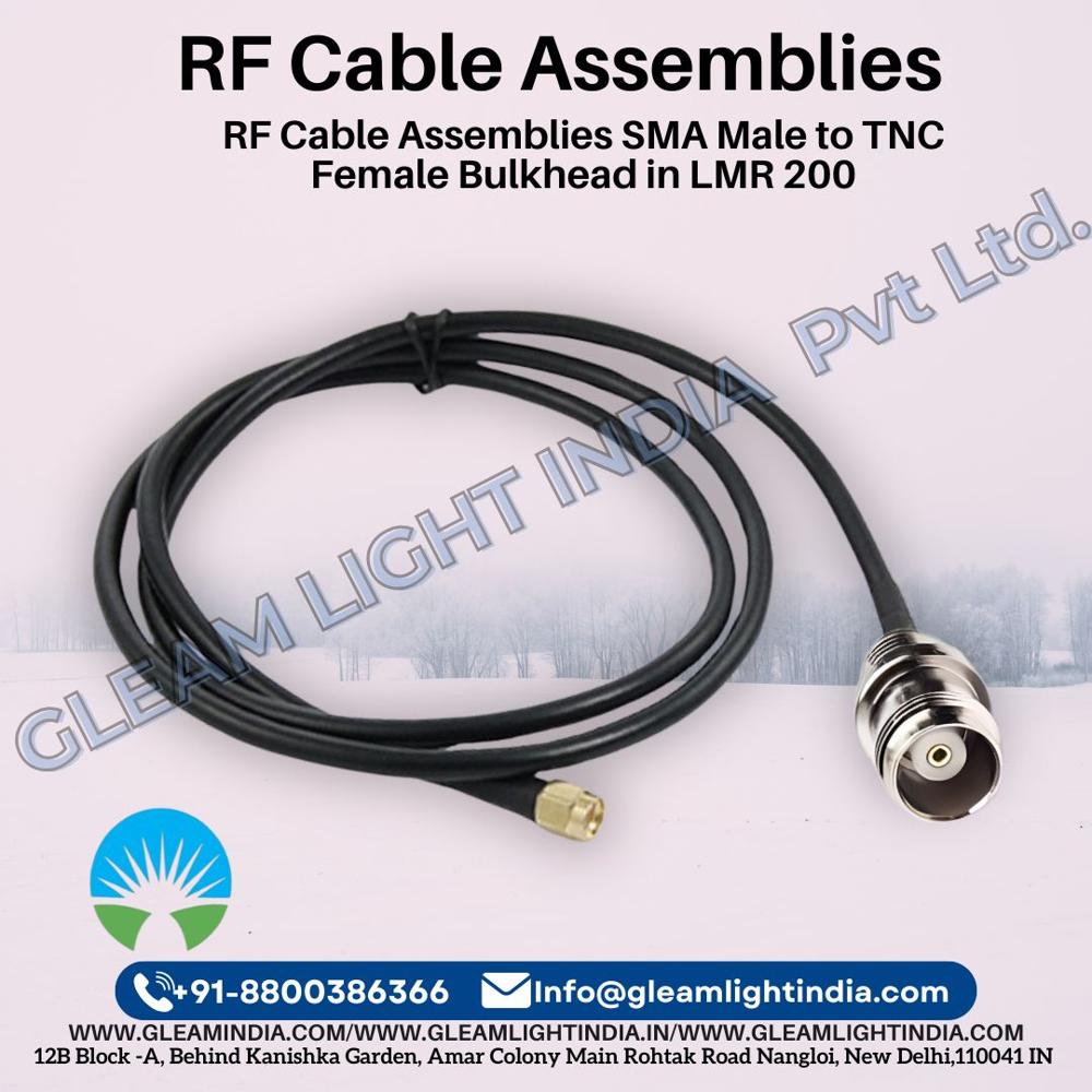 RF Cable Assemblies SMA Male to TNC Female Bulkhead in LMR 200