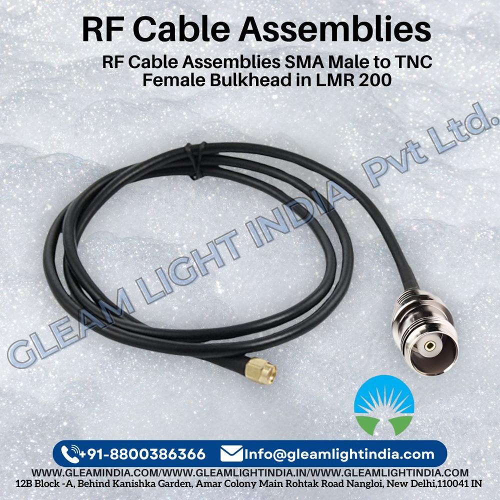 RF Cable Assemblies SMA Male to TNC Female Bulkhead in LMR 200