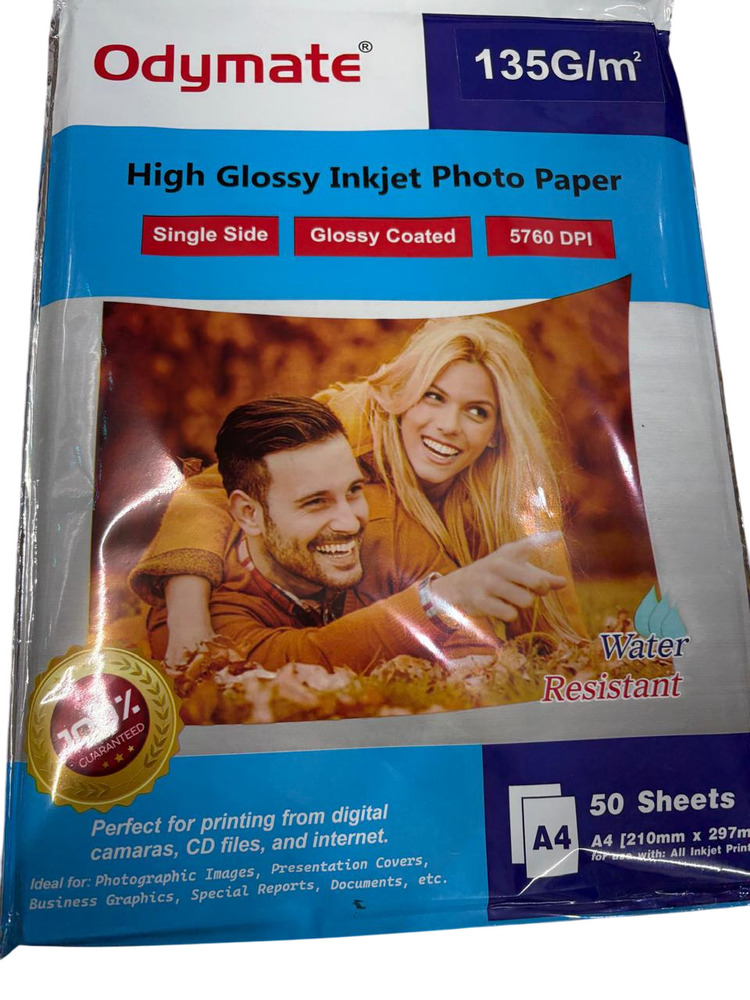135 Gsm Glossy Paper - Color: White