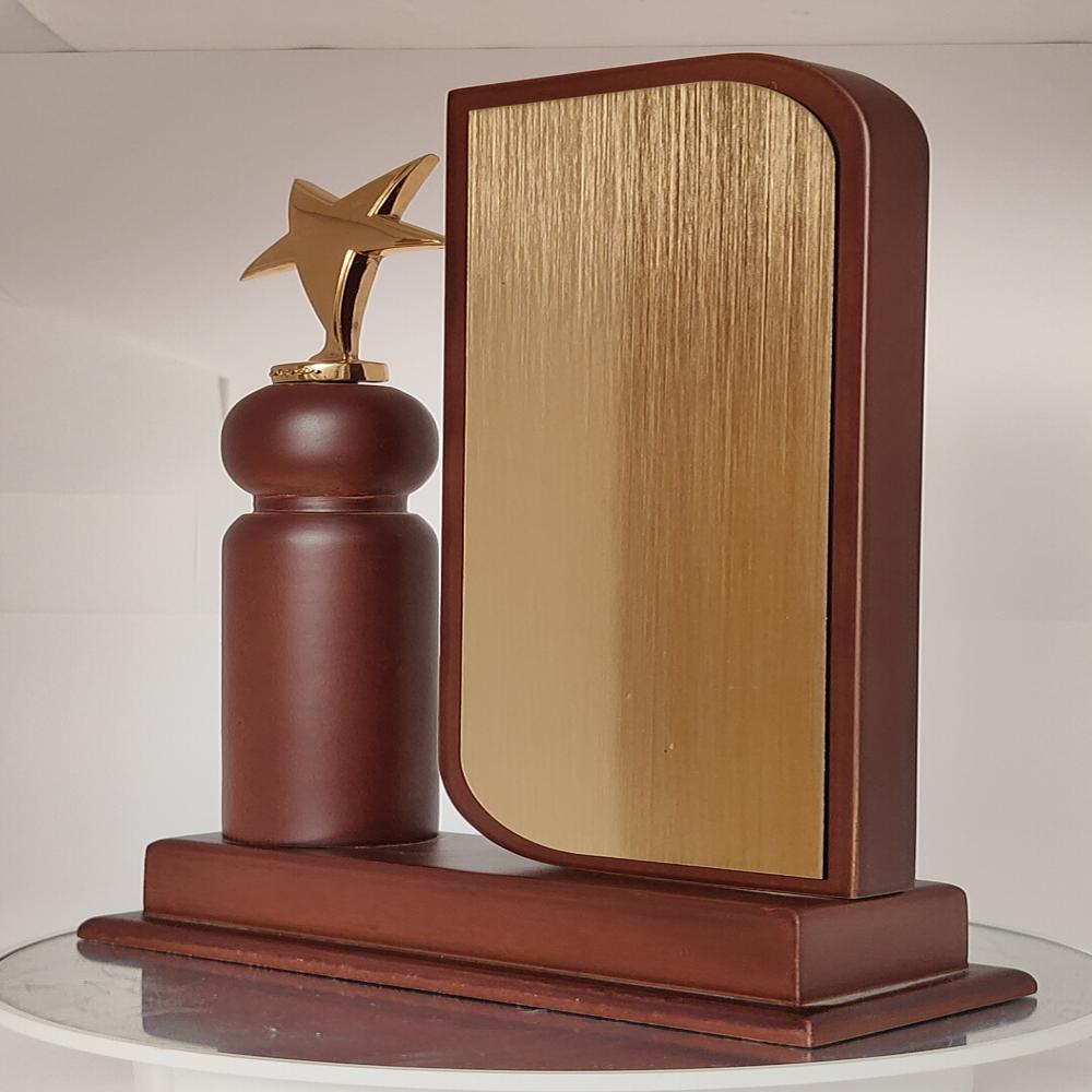 Customized Wooden Trophy - Color: Brown