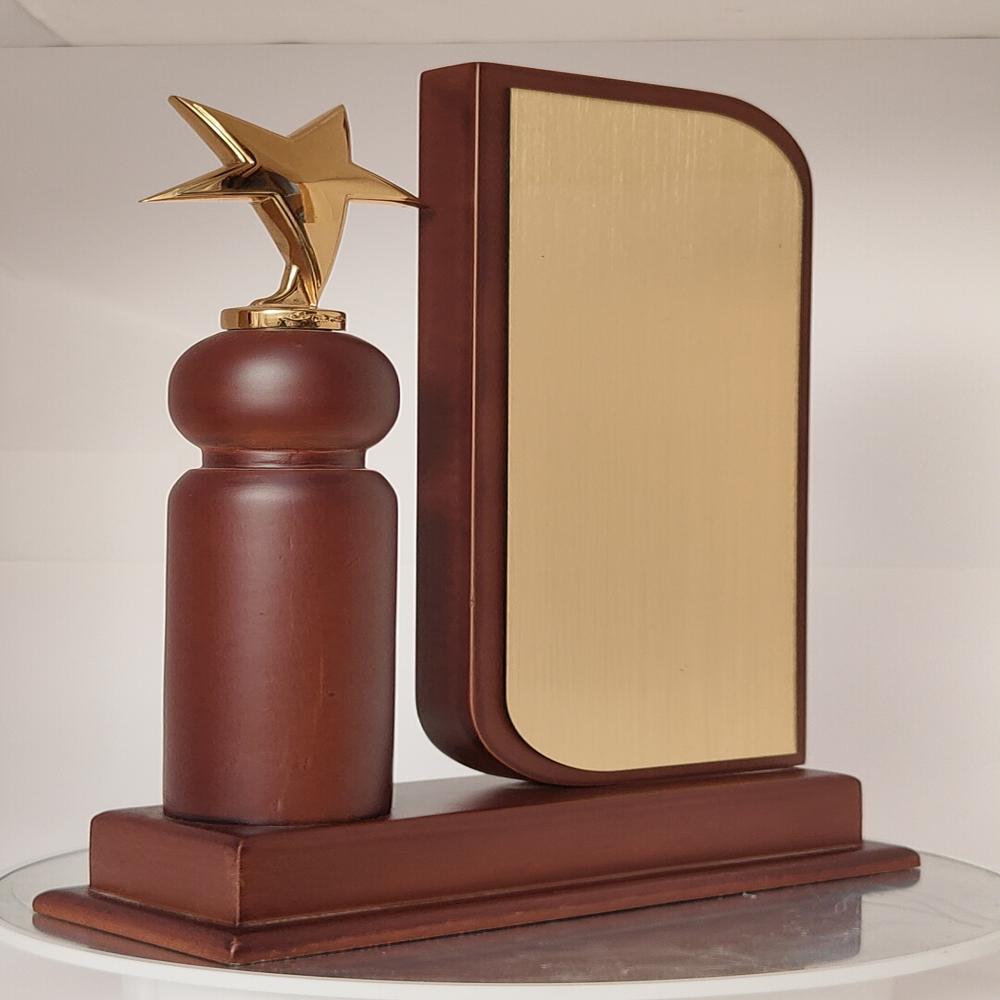 Customized Wooden Trophy - Color: Brown