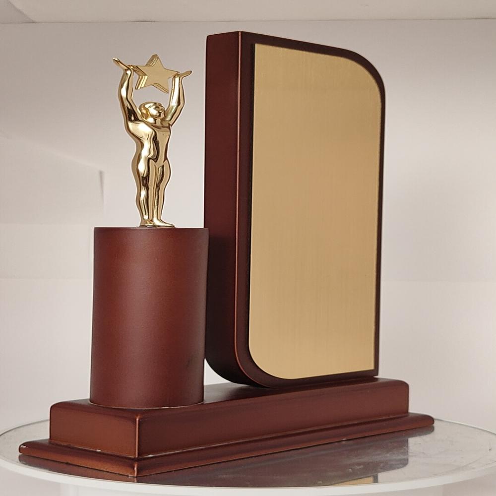 Customized Wooden Trophy - Color: Brown