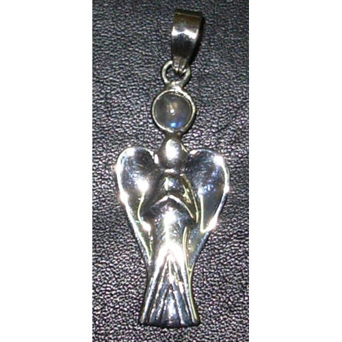 Sterling Silver Angel Pendants With 4Mm Cabochon Studded - Design: Modern