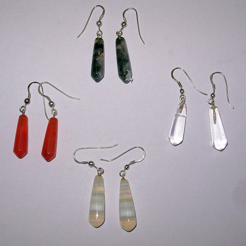 Drop Shape Earrings With Silver Plated Ear Wires