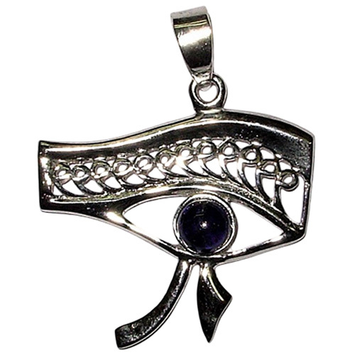 Silver Eye Pendants With Studded Stones