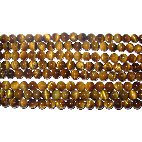 Golden Tiger Eye Round Beads Necklaces