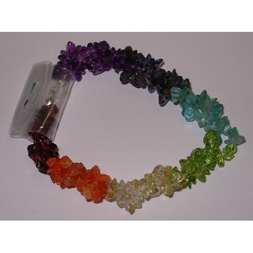 7-Colour Chakra 2-Line Twisted Tumbled Chips Bracelets