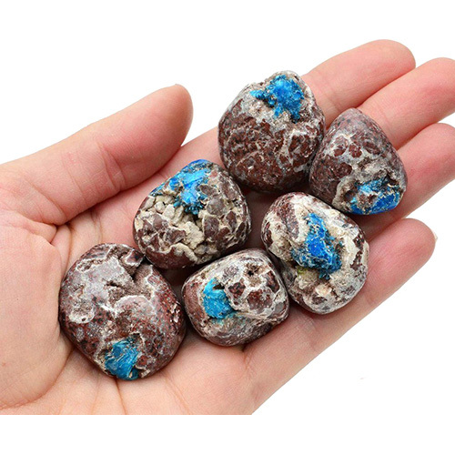 Cavensite With Matrix Hand Polished Tumbled Stones - Hardness: Rigid