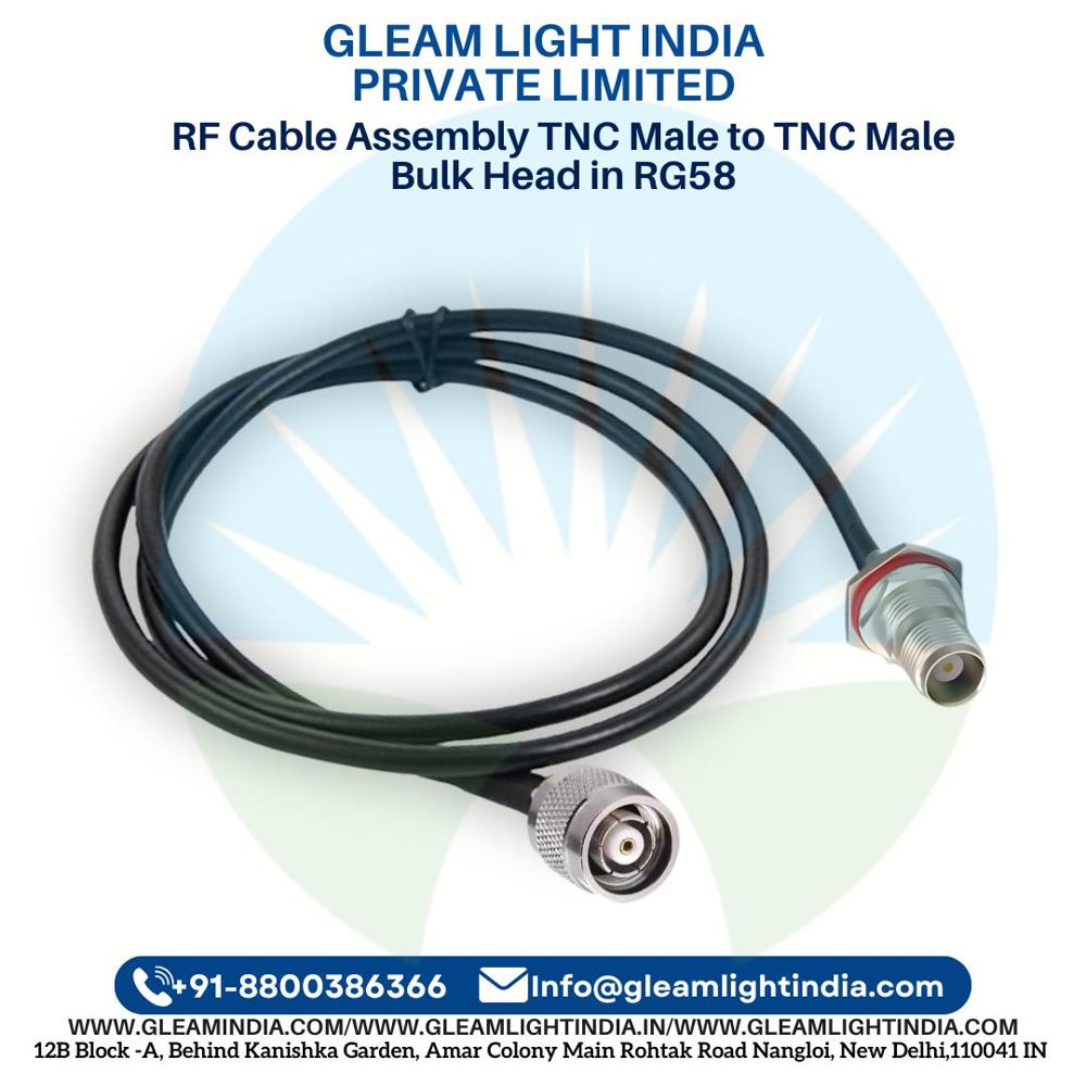 RF Cable Assembly TNC Male to TNC Female Bulk Head in RG58
