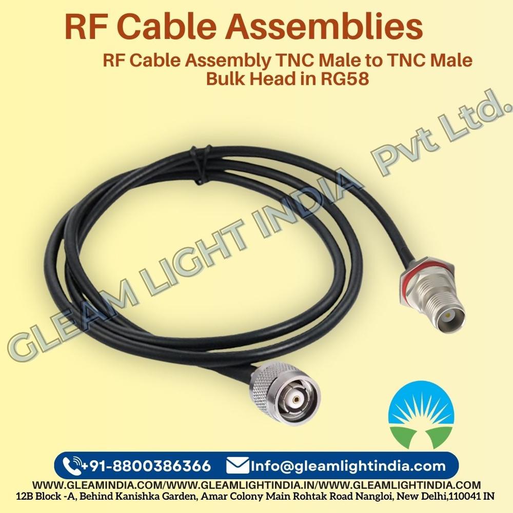 RF Cable Assembly TNC Male to TNC Female Bulk Head in RG58