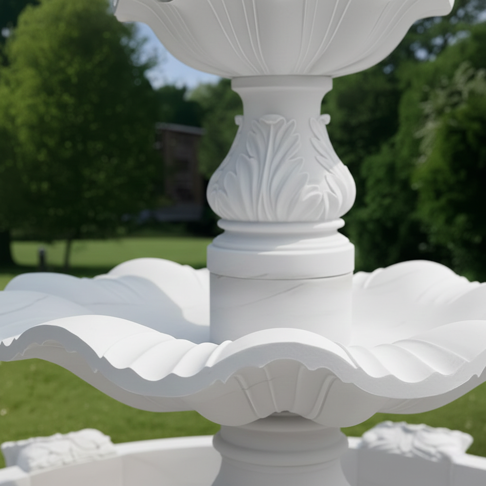 3 Tiers Classical Outdoor White Marble Water Garden Fountain