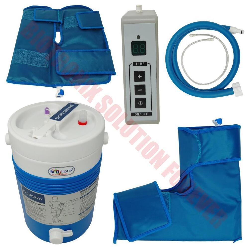 Cold Therapy Motorized Cooler with Shoulder, Ankle, Knee & Hip Wraps