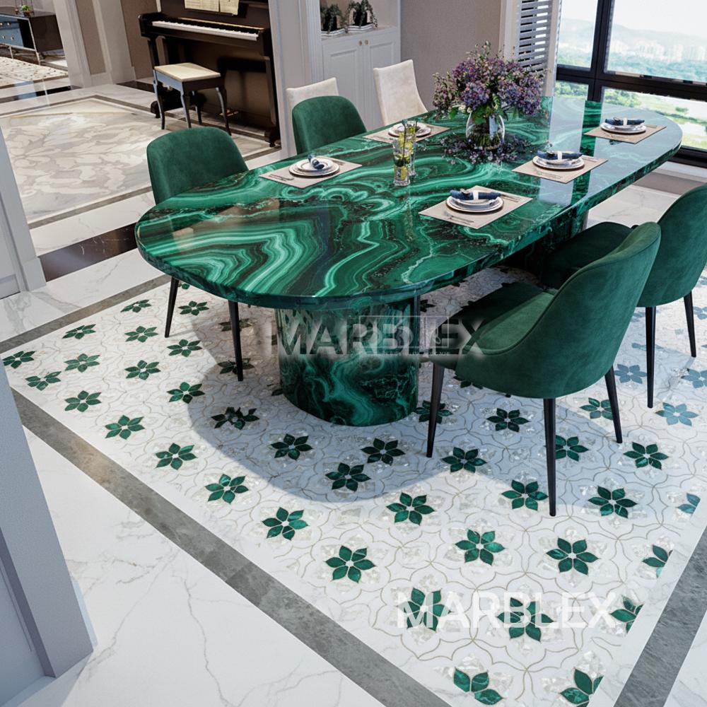 Marble Brass Inlay Flooring