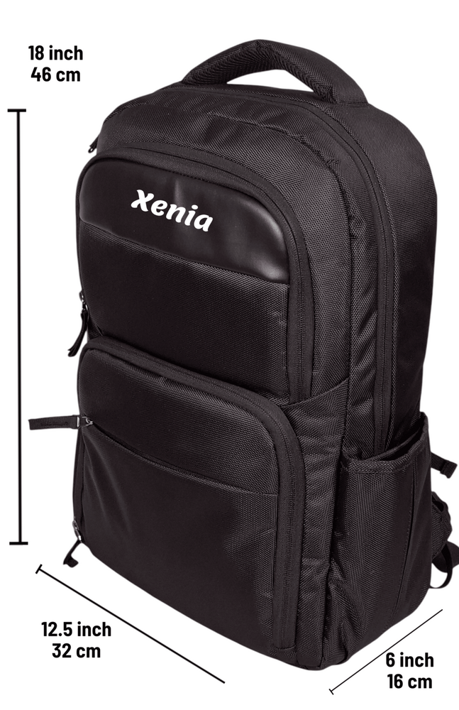Laptop Backpack Xenia ( Colour- Black ) - Design: Plain