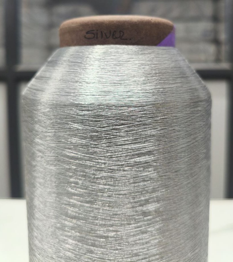 70D Silver Jari Thread For Weaving And Embroidery - Material: Polyster