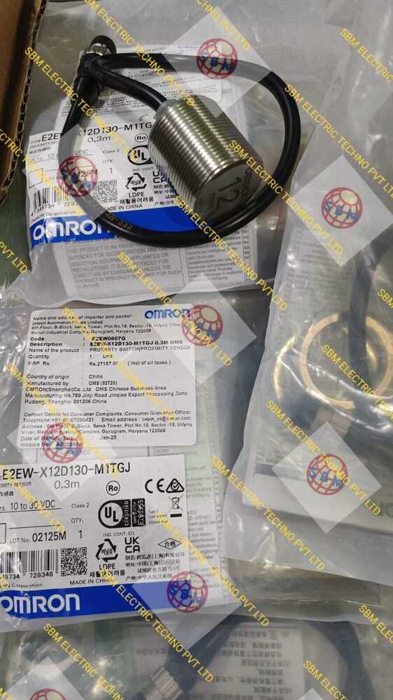 OMRON METAL FACE SENSOR 30MM DIA DC 2W NO SD12MM FLUSH, E2EW-X12D130-M1TGJ 0.3M