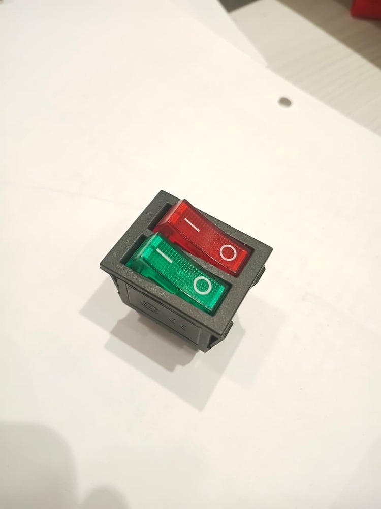 Rocker Switch Red & Green 2 Line 6 Pin On Off Light - Max. Current: 16amp Ampere (Amp)