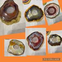 Agate Tealite Holders - Color: Multicolor