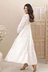 Ladies White Cotton Abaya